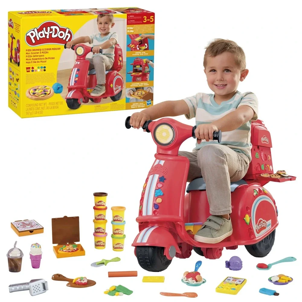 Play-Doh Pizza Delivery Scooter Playset,‎ Large Ride-On Play Toys, Ages 3-5 NEW